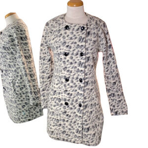 🌷CLEMENTS Ribeiro🌷Leopard Print Wool Coat